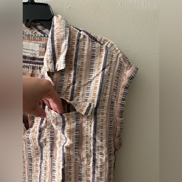 Anthropologie Cropped Boxy Utility Pullover Top - Picture 7 of 11